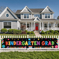 thumbnail image 7 of Colorful Graduation Banner Kindergarten Grad Decorative Caps Diplomas Backdrop for School Ceremony Kids Party Celebration, 7 of 7