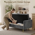 thumbnail image 5 of LAZZO 60" Loveseat Sofa with Hidden Storage, Fabric Upholstered Couch with USB Charging Ports for Living Room, Gray, 5 of 8