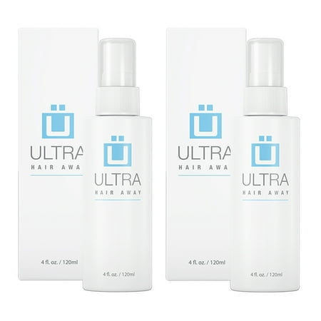 ULTRA HAIR AWAY - 2 BOTTLES - Progressively and naturally STOPS unwanted hair growth; Easy to use