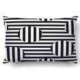 thumbnail image 1 of RYLABLUE Taie d'Oreiller Effet Illusion Visuelle Rayée Noir et Blanc Style Pop 20x30 Pouces, 1 of 1