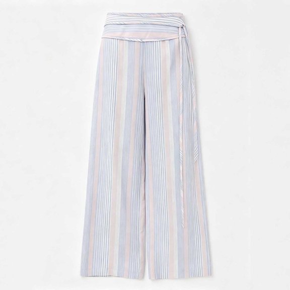 Levmjia Women High Waisted Wide Leg Pants Tie Waist Flowy Palazzo Pants Casual Loose Fit Long Trousers for Vacation