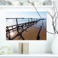 thumbnail image 1 of Wooden Boardwalk on Beach - Large Sea Bridge Canvas Art Print, 1 of 3