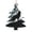Christmas Tree Shape, variant on Angel Shape Christmas Wooden Hanging Ornaments, 6 Pcs, Xmas Tree Decor for Home Office with Wolf Howling Full Moon Black Design