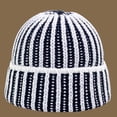 thumbnail image 2 of CoCopeaunts Two-Colors Striped Bucket Hat Color Knitted Fisherman Cap Warm Thickening Fashion Casual Women's Autumn Winter Hats, 2 of 8