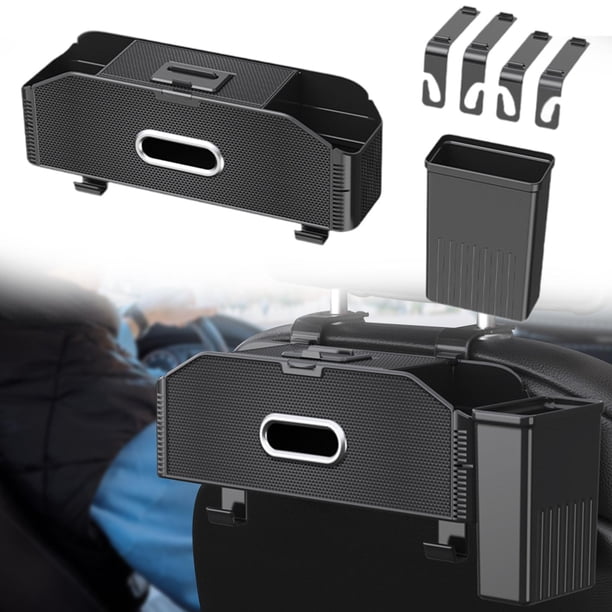 Organizador de respaldo de asiento de automóvil perfecl con contenedor de basura fibra de carbono