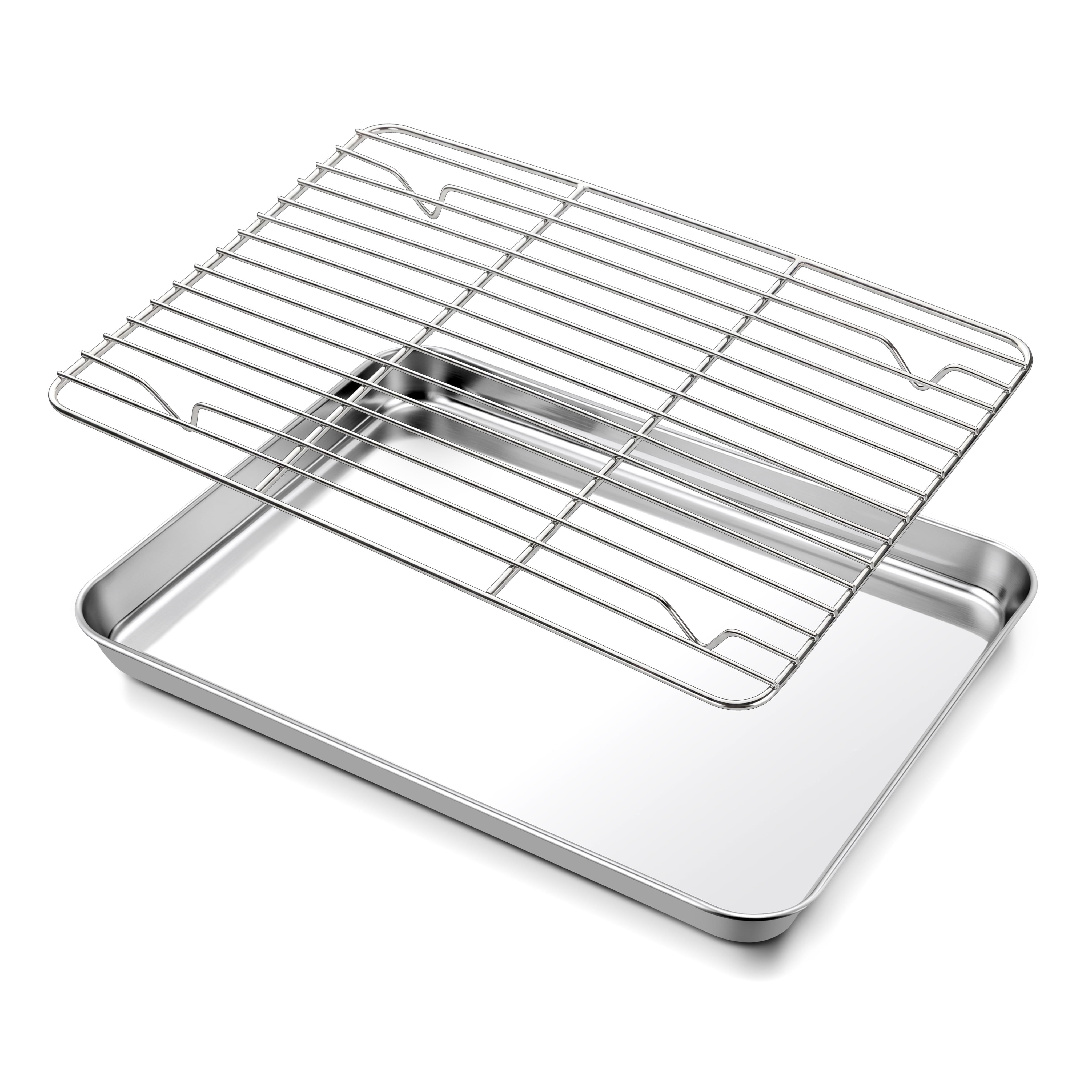VeSteel Stainless Steel Quarter Sheet with Cooling Rack