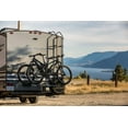 thumbnail image 4 of Swagman Bike Rack 66689 E-Spec; 2 Inch Receiver Hitch Mount; Holds 2 Bikes; 80lbs Per Bike Weight Capacity; Bike Wheels Strapped to Wheel Trays; With Lock; Foldable; Black; Steel, 4 of 8