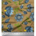 thumbnail image 1 of Soimoi Cotton Jersey Fabric Leaves & Floral Artistic Print Fabric by the Yard 58 Inch Wide, 1 of 3
