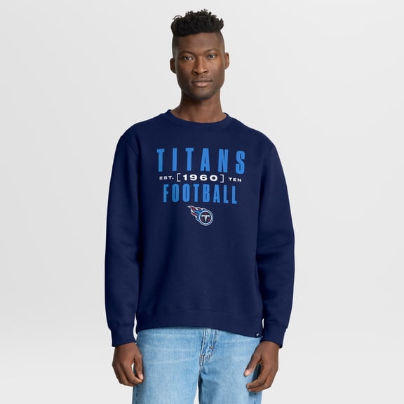 Men's Fanatics Navy Tennessee Titans Powerful Throw Legacy Pullover Sweatshirt