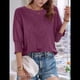 thumbnail image 3 of Túnica Informal Ligera con Cuello Redondo para Mujer, Color Rojo Vino, Talla XL, 3 of 6