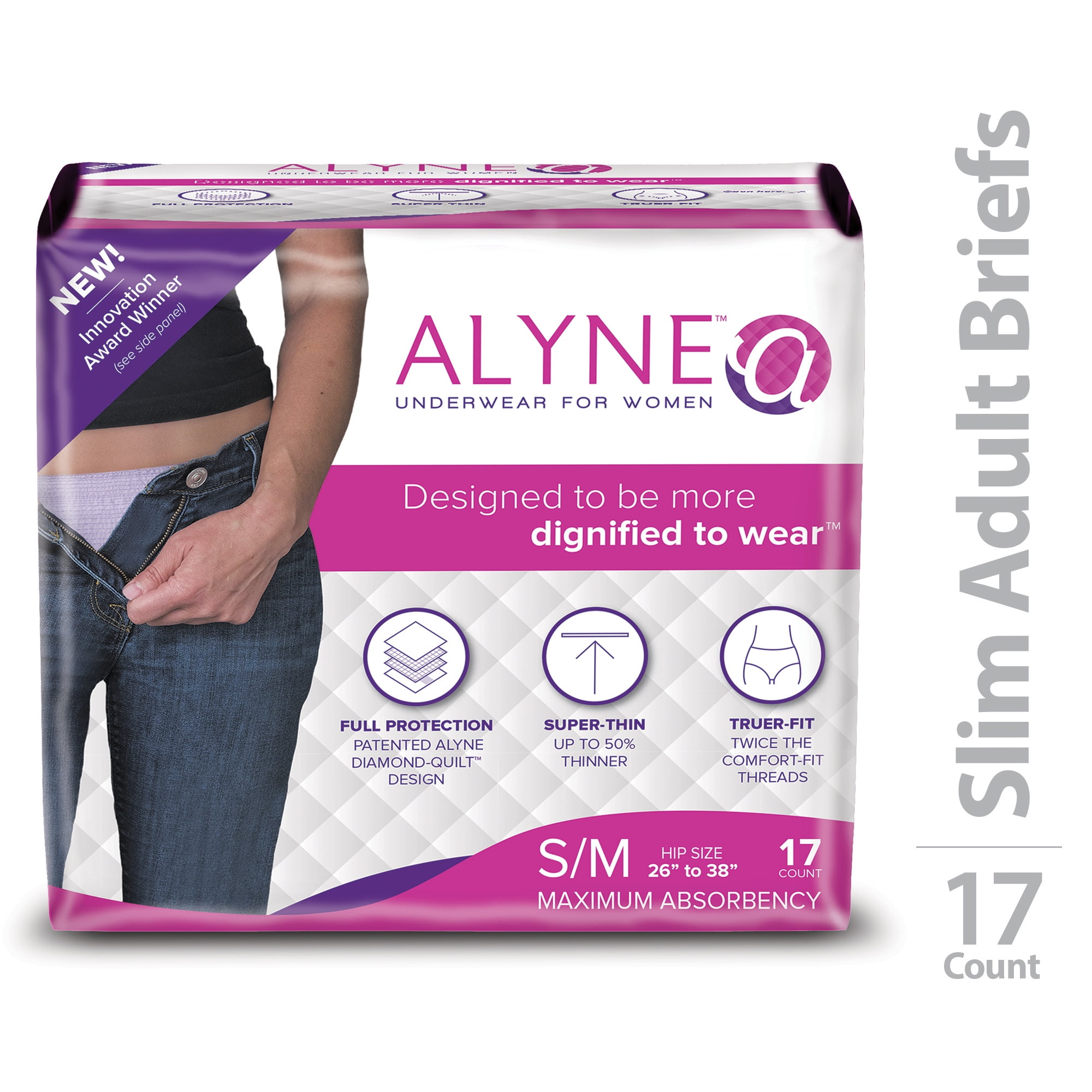 Alyne Briefs, Thin Disposable Adult Incontinence Underwear for Women