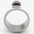 thumbnail image 3 of Womens Rings High polished (no plating) Stainless Steel Ring with Glass in Amethyst TK1142, 3 of 4