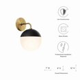 thumbnail image 5 of Modway Stellar 1-Light Wall Sconce in Opal Satin Brass, 5 of 7