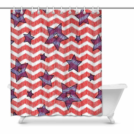 Pop Stars And Stripes Country For Bathroom Shower Curtain 60x72