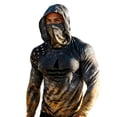 thumbnail image 2 of Yaoyar Men's UPF 50+ Sun Protection Hoodie Shirt Long Sleeve UV SPF Fishing Lightweight Shirts with Mask Rash Guard, 2 of 4