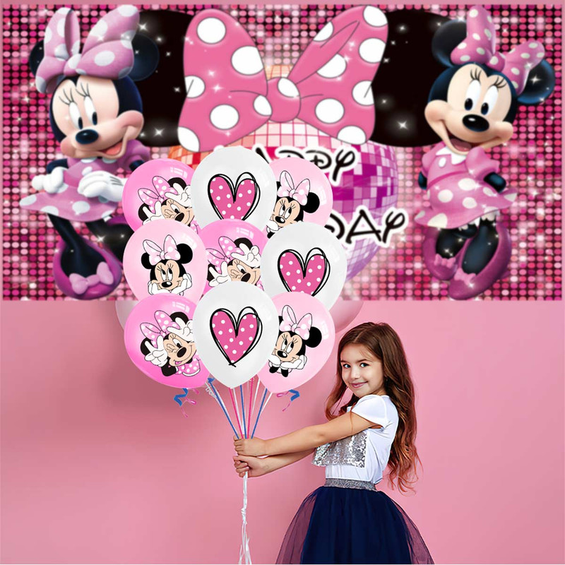 Mouse Party Supplies Plates Tableware Balloons Cake Topper Banner Decorations Birthday Decor Banner Backdrop