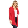 thumbnail image 2 of MOA Collection Women's Plus Solid Basic Open Draped Front Long Sleeve Relaxed Cardigan Sweater, 2 of 5