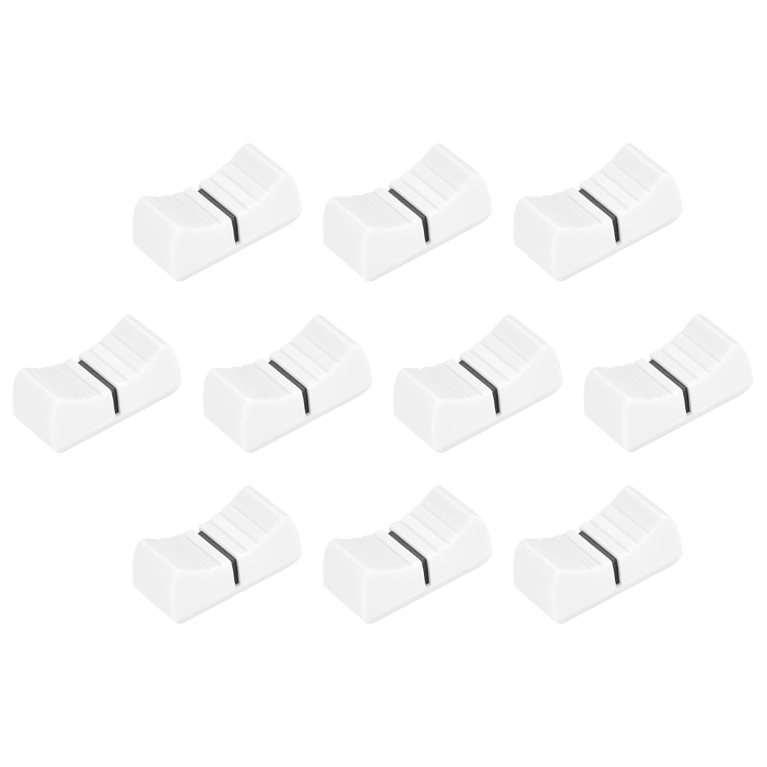 uxcell 24mmx11mmx10mm Console Mixer Slider Fader Knobs Replacement for Potentiometer White Knob Black Mark 10pcs