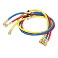 thumbnail image 3 of Tignapoo 3-Pack 50"/1.27m R410A Refrigerant Charging Hoses in Red, Blue, Yellow with Ball Valves - Durable, High Pressure Rated for HVAC and Automotive Use, 3 of 6