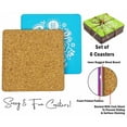 thumbnail image 4 of Inkdotpot Set of 6 Drink Coasters Easy Clean 4-Zoll SquareCoastersCork Base-Reusable- Quotes, 4 of 8