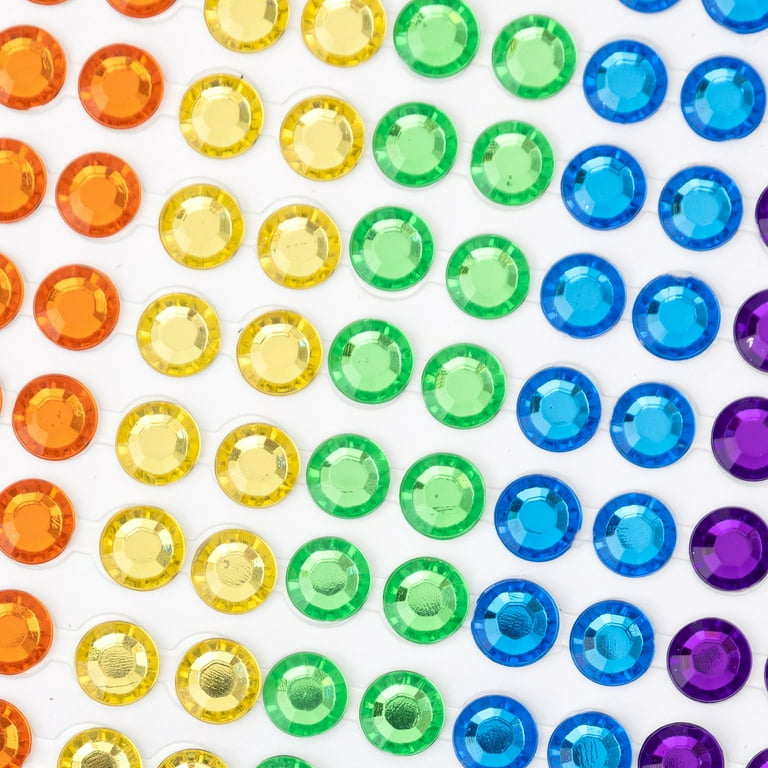 Rainbow Star Crystal Gem Stickers (Pack of 12) Craft Embellishments