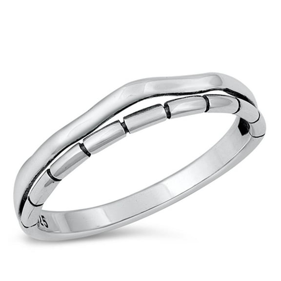 Double Band Wholesale Ring .925 Sterling Silver Jewelry Female Male Unisex Size 5