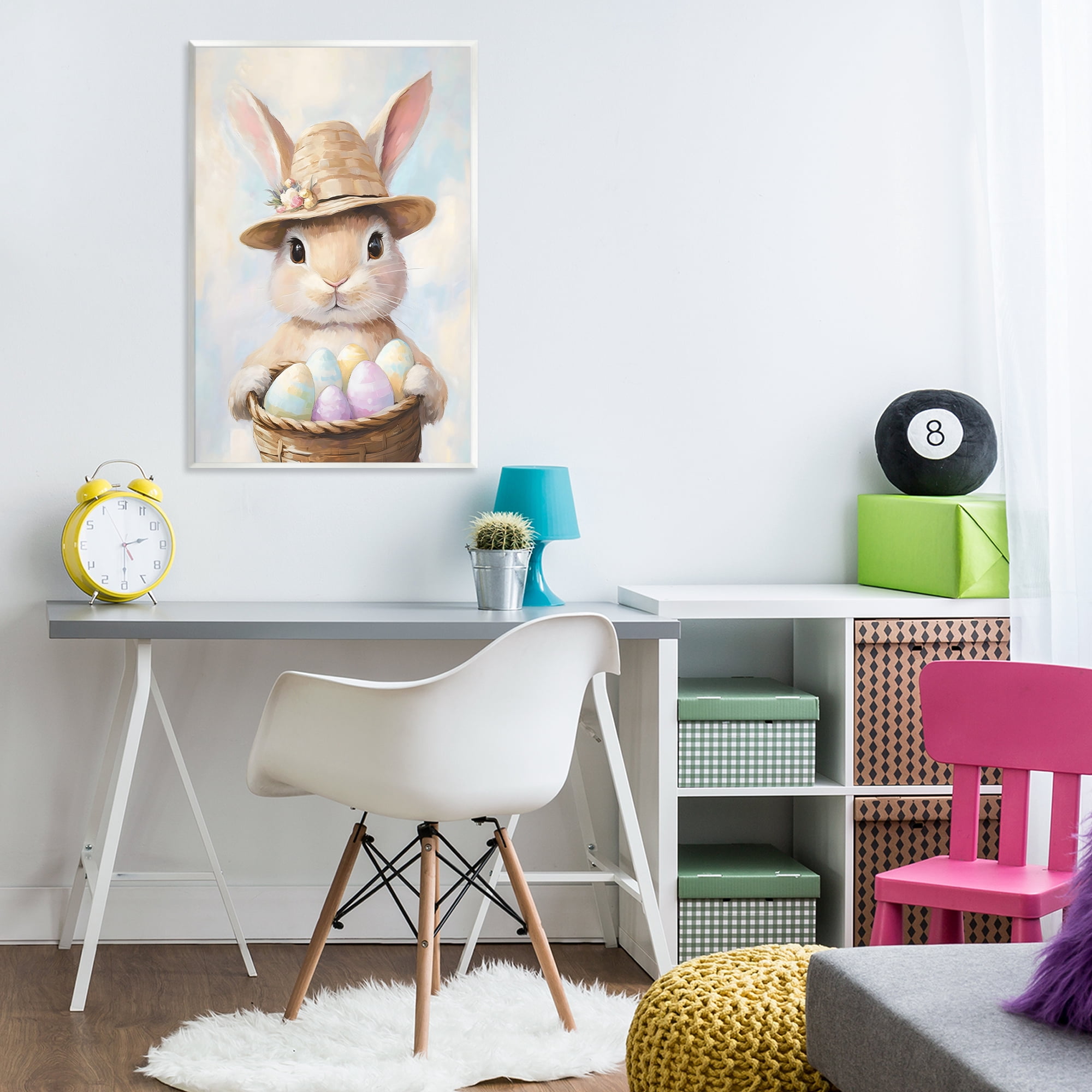 Stupell Industries Bunny with Easter Egg Basket Wall Plaque Art, design by The Prints Vibe