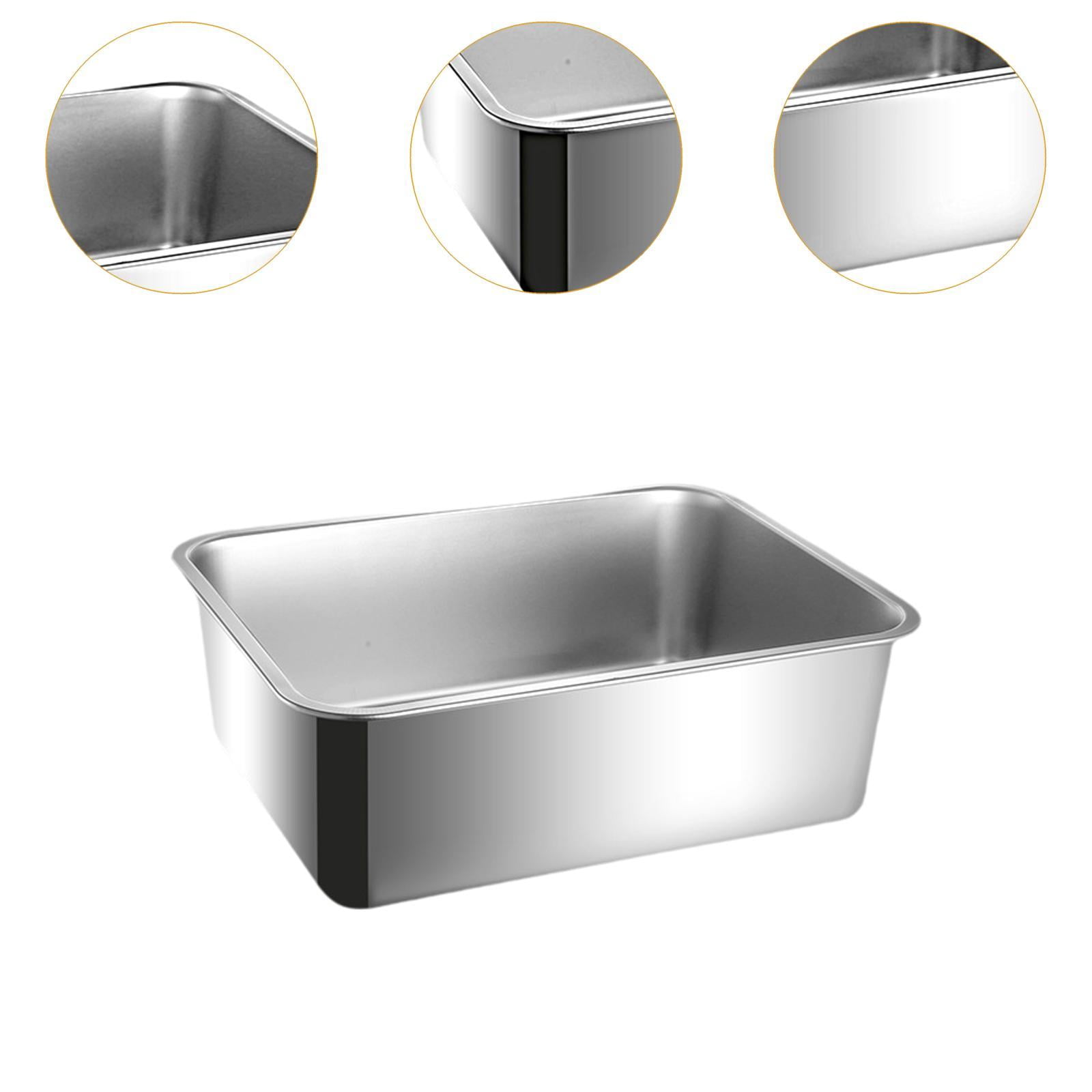 CarpNettore Cat Litter Box Kitten Potty Toilet Stainless Steel Large Non Stick Easy to Clean 39.5cmx29.5cm