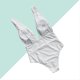 thumbnail image 2 of One Piece Swimsuit Deep V Women Bathing Suit High Cut Low Back Slim Waist Swimwear - Size L (White), 2 of 3