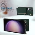 thumbnail image 3 of Crossbody Wallet Case for Samsung Galaxy S23+ Plus, PU Leather Zipper Handbag Purse Flip Cover with Kickstand Case for Samsung Galaxy S23 Plus ZP Green, 3 of 17