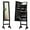 Black, variant on Gymax Full Length Mirror Jewelry Armoire with 18 LED Lights, White