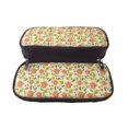 thumbnail image 5 of Picia Rose Daisy Pattern Large Capacity PU Leather Pencil Case Organizer Pen Marker Holder Double Zipper Storage Bag Big Pencil Pouch for College Office, 5 of 6