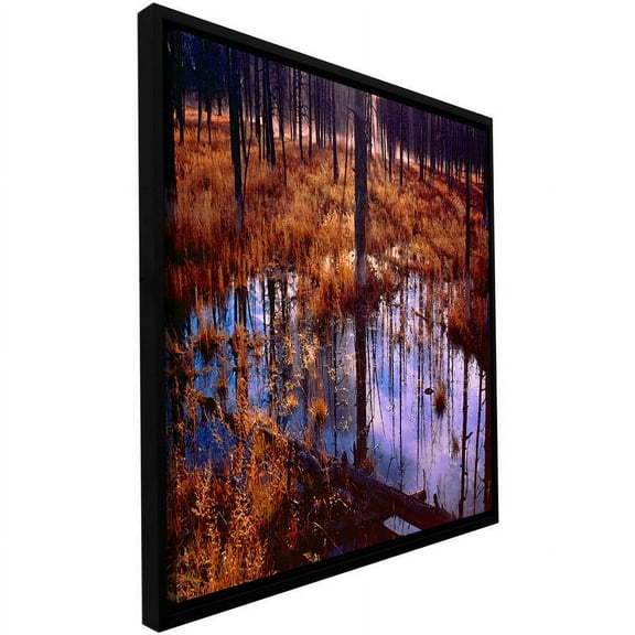 ArtWall Dean Uhlinger "Yellowstone Morning" Floater Framed Gallery-Wrapped Canvas