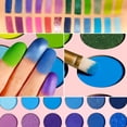 thumbnail image 6 of Blue Green Purple Eyeshadow Palette High Pigmented,DE’LANC 24 Colors Professional  Long Lasting Matte Shimmer Glitter Eye Shadow Pallets ,Waterproof Colorful Makeup Pallettes for Green Blue Purple, 6 of 8