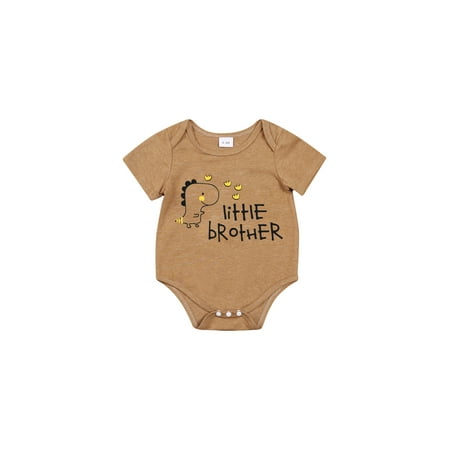 

Binwwede Newborn Baby Boys Romper Short Sleeve Cartoon Dinosaur Print Bodysuit lovely Letter Print Jumpsuit MHX