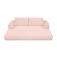 thumbnail image 5 of 2-In-1 Folding Convertible Sofa Bed, Modern Corduroy Sleeper Couch with 2*Pillows, Futon Modular Upholstered Boneless Sofa with Pull-Out Bed, Folding Floor Modular Couch for Living Room (Pink), 5 of 11