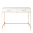 thumbnail image 4 of OSP Home Furnishings Alios Desk, White Gloss Finish with Gold Plated Base, 4 of 5