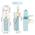 thumbnail image 2 of PU Leather Lipstick Storage Bags Portable Lip Balm Organizer Holder for Women Ladies with Light Gold Tone Alloy Keychain Rectangle Yellow 9x3.2x2.9cm, 2 of 9