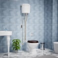 thumbnail image 2 of Renovator's Supply White High Tank Toilet with Round Bowl and Brass L-Pipe, 2 of 10