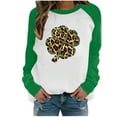 thumbnail image 2 of WREESH Mode T-Shirt Décontracté pour Femmes de Printemps à Empiècements, Imprimé de la Saint-Patrick, Manches Longues, Col Rond, 2 of 4