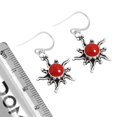 thumbnail image 3 of 925 Sterling Silver Earring Red Stone Handmade Jewelry, 3 of 4