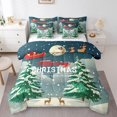 thumbnail image 1 of 7 Piece Bed in a Bag Full Size Comforter Set for Kids Merry Christmas Bedding Set,Reindeer Christmas Tree Reversible Bed Set,元素词3 Comforter with Sheet Set,All Season, 1 of 5