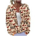 thumbnail image 2 of Cárdigan de mujer, cárdigan de manga larga, ahuecado, color sólido, chaqueta informal, parte superior de poliéster para mujer, 2 of 6
