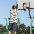 thumbnail image 5 of Honeii Colorful Dinosaur print basktball shirt for men and women, Unisex basketball jersey for Theme party-Large, 5 of 6