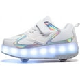 thumbnail image 3 of YAZI  Kids LED USB Charging Roller Skate Shoes with Wheel Shoes Light up Roller Shoes Rechargeable Roller Sneakers for Girls Boys Children, 3 of 18