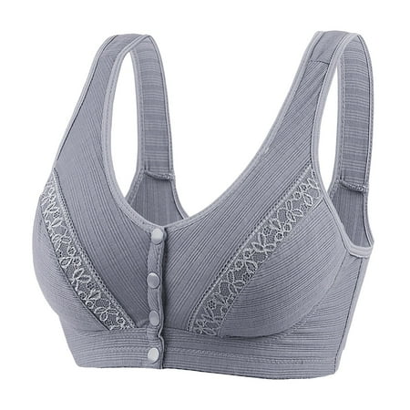 Seamless Bras Women Convertible Bra Feature V-Neck Nursing Bra Style W-1026 Gray S
