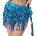 thumbnail image 5 of Women Belly Dance Skirt Sequins Costume Hip Belt for Rumba Performance Tango Lake Blue, 5 of 7