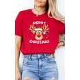thumbnail image 4 of Christmas Shirt for Women and Men Festive Graphic Tee Outfit Xmas Gift Family Matching Top (Red-S), 4 of 5