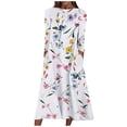 thumbnail image 1 of jovati Robe Longue à Manches Longues pour Femmes Mode Féminine Décontractée à Col Rond Imprimée Robe Longue Ample à Manches 3 Minutes, 1 of 6