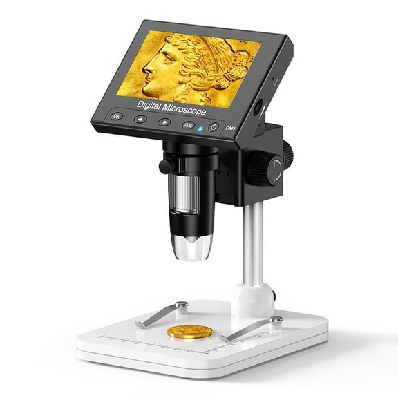 LCD Digital Microscope, 4.3-inch IPS Screen, 1000x Magnifying Glass, With 8 LED PC Views Compatible With Windows